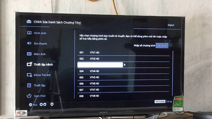 Sắp xếp lại kênh trên tivi Sony giúp bạn chọn lọc và truy cập kênh truyền hình yêu thích nhanh chóng
