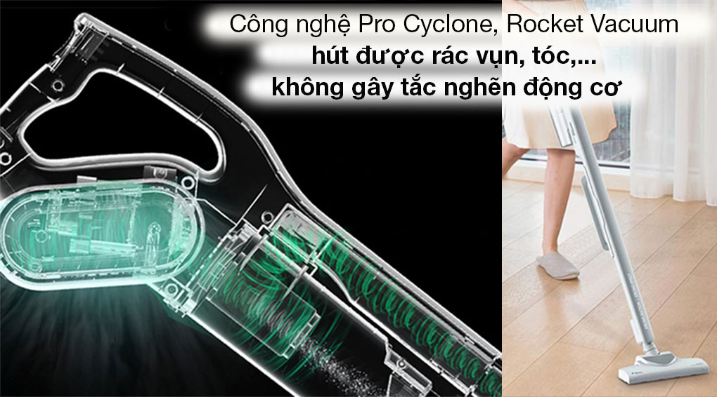 Thiết bị hút sạch bụi bẩn với công nghệ hút xoáy Pro-Cyclone, Rocket Vacuum