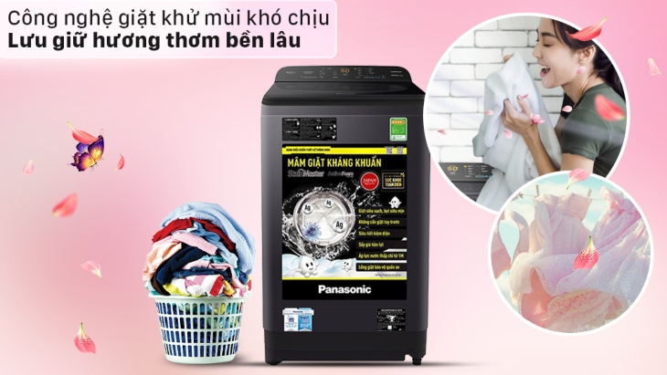 Công nghệ giặt khử mùi trên máy giặt Panasonic cho khả năng lưu giữ hương lâu hơn