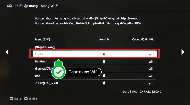 Chọn mạng Wifi mà bạn muốn kết nối