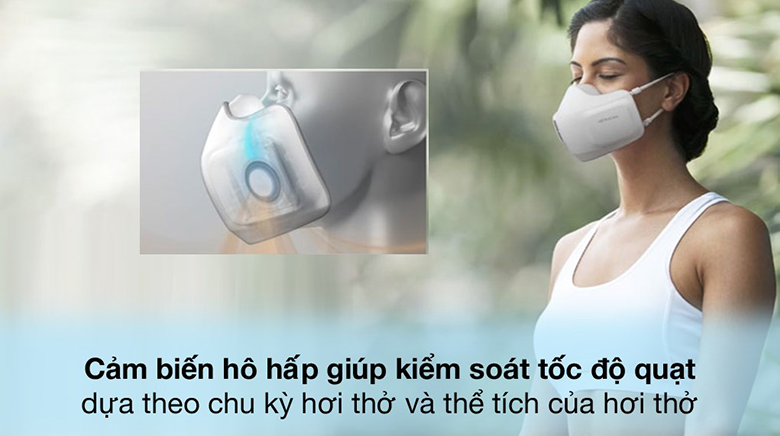 3 đặc điểm công nghệ trên khẩu trang lọc khí LG > Khẩu trang lọc khí LG - Cảm biến hô hấp
