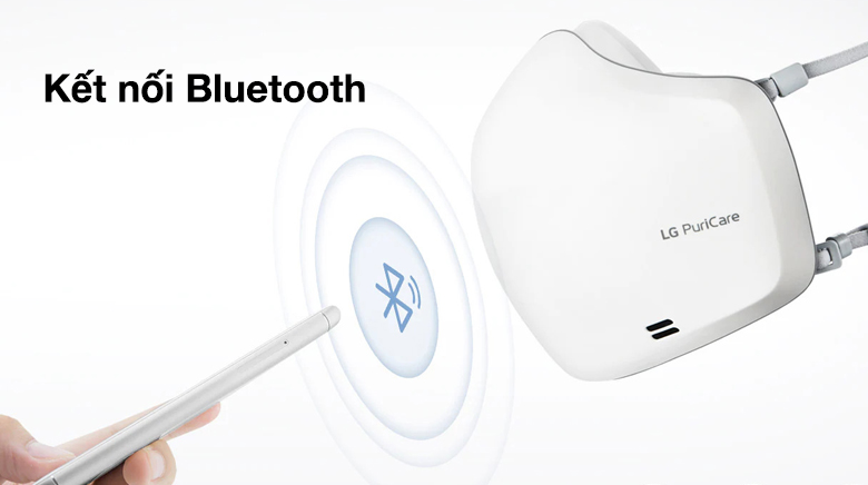 Khẩu trang lọc khí LG Puricare version 2 có gì khác so với version 1? > Khẩu trang lọc khí LG - Kết nối Bluetooth