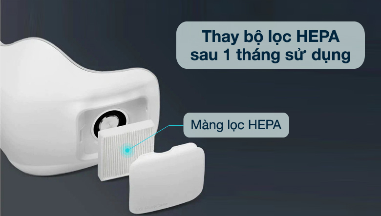 3 đặc điểm công nghệ trên khẩu trang lọc khí LG > Khẩu trang lọc khí LG - Màng lọc HEPA 