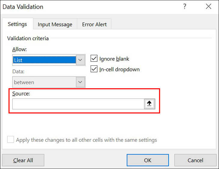 Cách sử dụng Data Validation trong Excel để tạo danh sách nhập dữ liệu