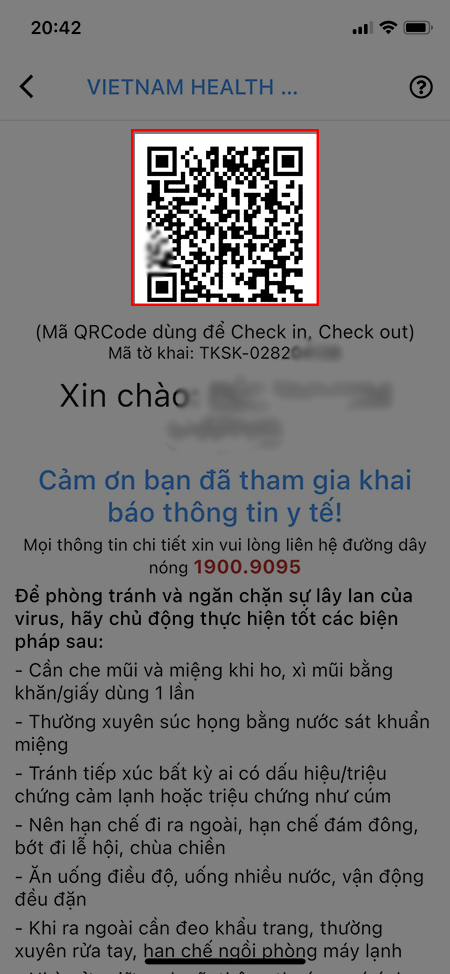 Hệ thống sẽ trả về mã QR code