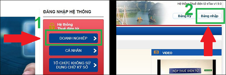 Đăng nhập trang Thuế điện tử