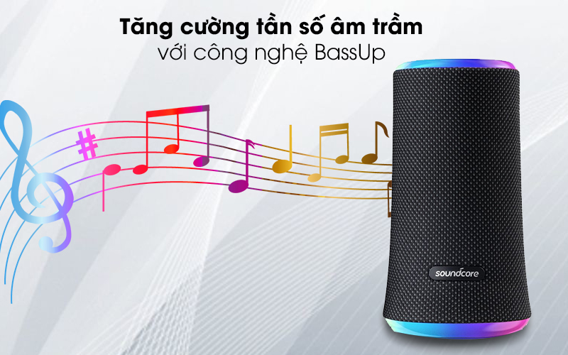 Loa Anker trang bị công nghệ BassUp giúp gia tăng cường độ âm trầm