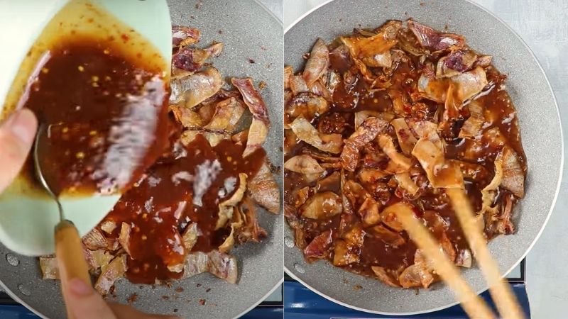 Rim mực với nước sốt me