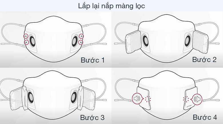 Lắp nắp màng lọc