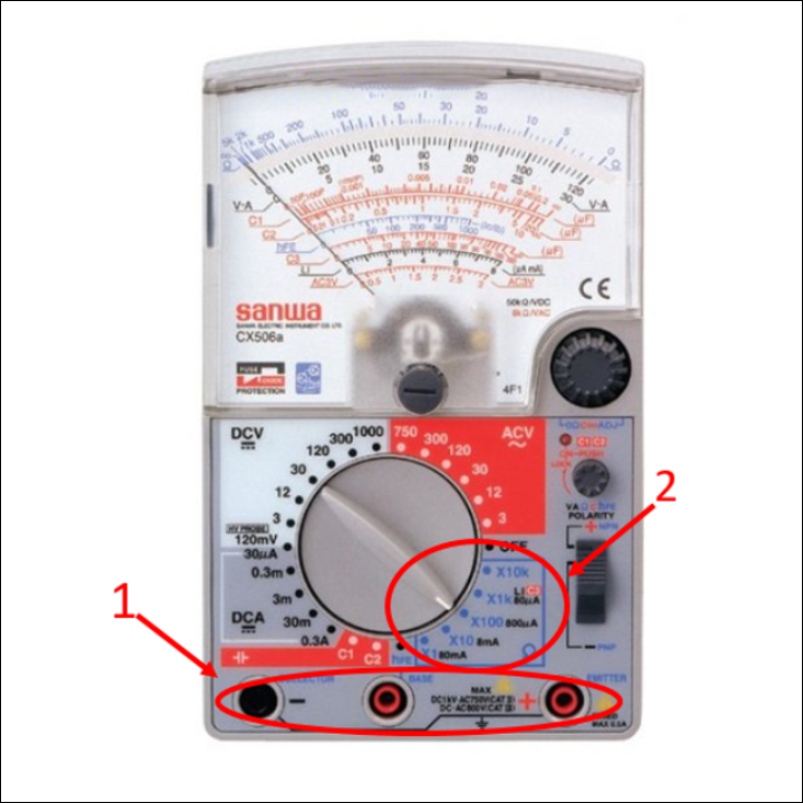 Cách đo điện trở bằng đồng hồ vạn năng đơn giản, nhanh chóng > Đo điện trở bằng đồng hồ vạn năng kim