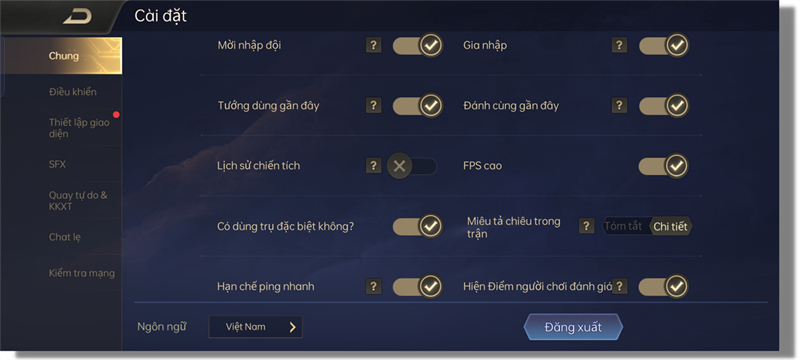 Thiết lập đồ họa trong Liên Quân Mobile...