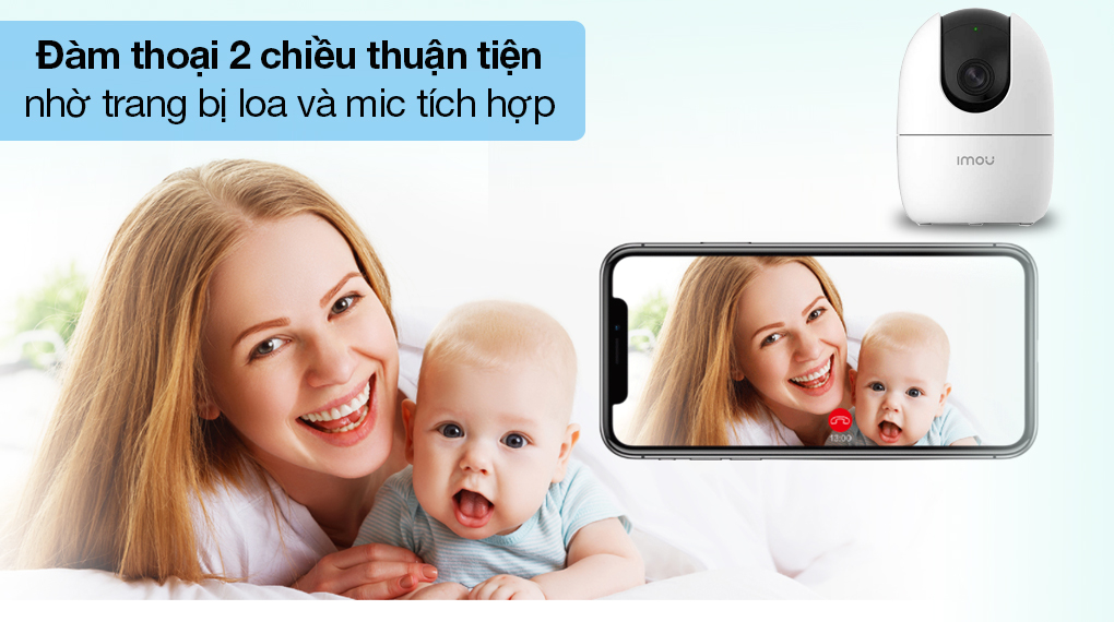 Thiết bị được tích hợp sẵn mic thu âm, tích hợp cả mic và loa giúp đàm thoại 2 chiều được thuận tiện hơn