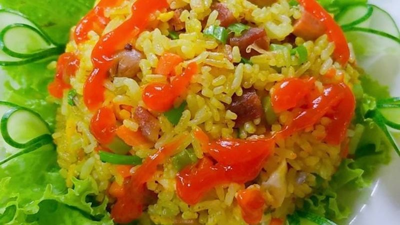 How to make mixed fried rice, both beautiful and delicious