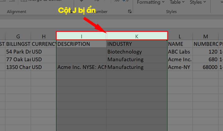 Cách hiện và bỏ ẩn cột trong Excel đơn giản nhất