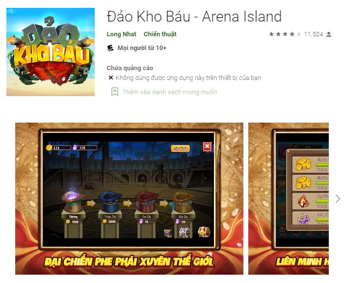 Game Đảo Kho Báu - Arena Island