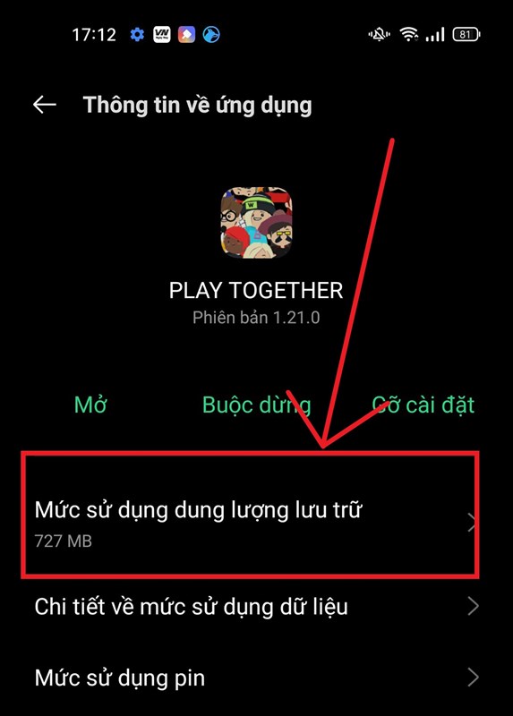 Dung lượng của Play Together chưa đến 1 GB.