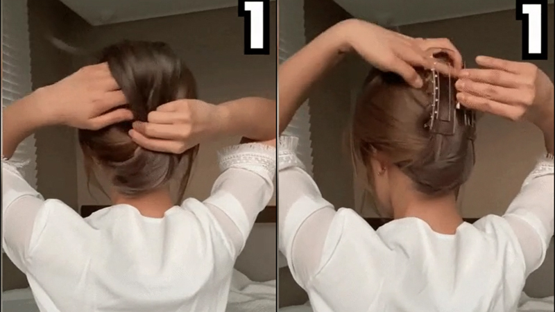 17 cách búi tóc bằng kẹp càng cua Hàn Quốc đẹp mà đơn giản