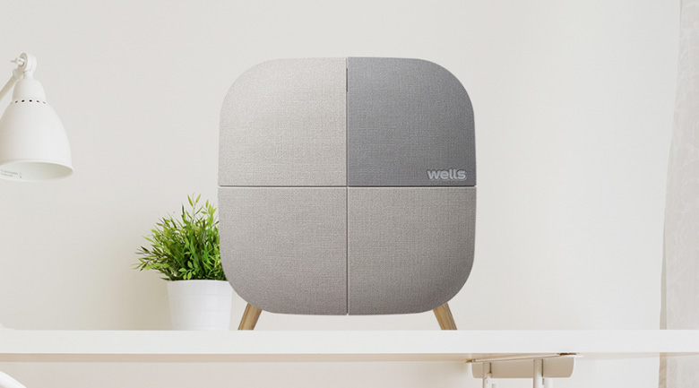 Máy lọc không khí Wells có thiết kế hình vuông độc đáo, sang trọng và thời thượng