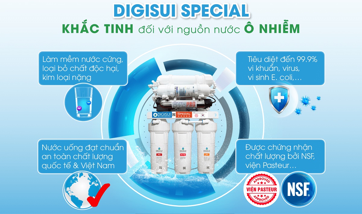 Có độ tương thích tốt nhất với nguồn nước tại Việt Nam