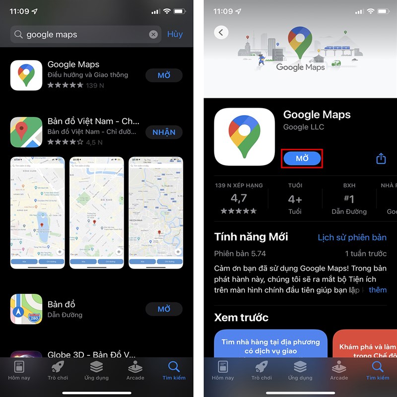 Dark Mode Google Maps iPhone-1