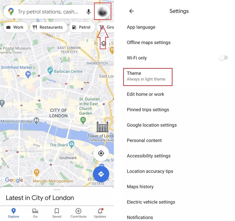 Dark Mode Google Maps iPhone-2