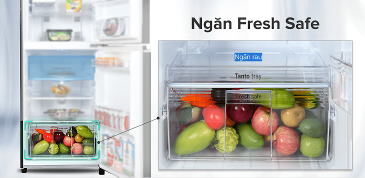 Ngăn rau củ Fresh Safe trên tủ lạnh Panasonic Inverter 234 lít NR-TV261BPKV