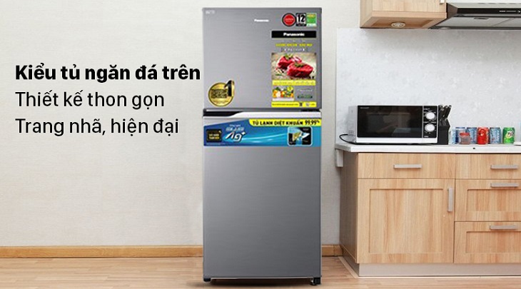 Tủ lạnh Panasonic Inverter 234 lít NR-TV261APSV có thiết kế ngăn đá trên tiện lợi