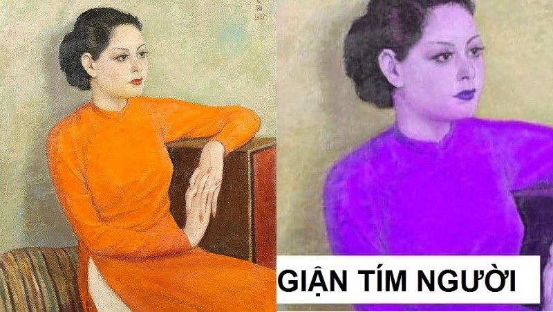 Trào lưu giận tím người bắt nguồn từ bức tranh ‘Femme a la robe orange’ của họa sĩ Mai Trung Thứ