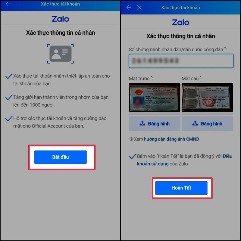 C&aacute;ch x&aacute;c thực t&agrave;i khoản Zalo