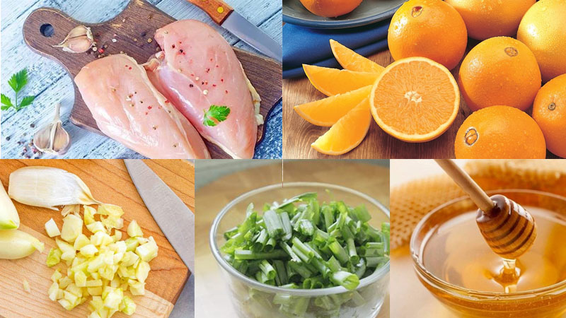 Nguyên liệu làm gà sốt cam chua ngọt
