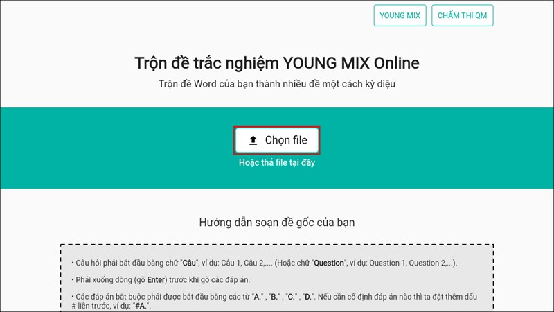Cách trộn đề trắc nghiệm online-2 Cách trộn đề trắc nghiệm online-2