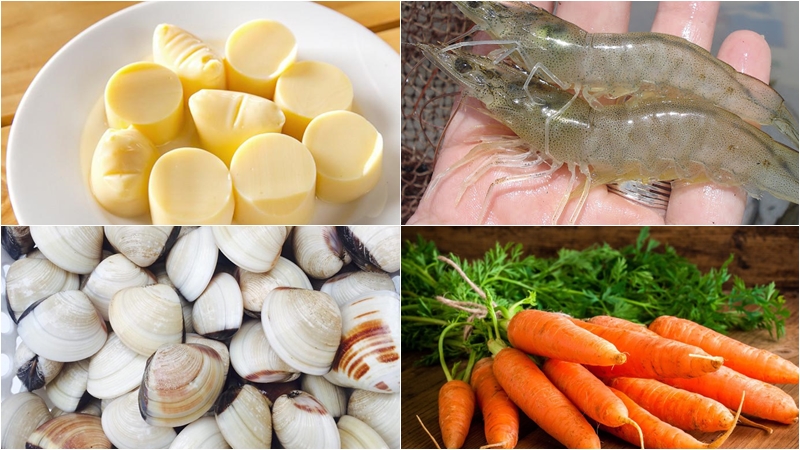 Nguyên liệu làm món đậu hũ non xào tôm