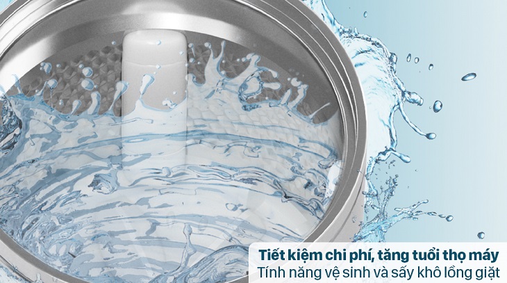 Tính năng tự vệ sinh và sấy khô lồng giặt trên Máy giặt Casper 7.5 kg WT-75N70BGA