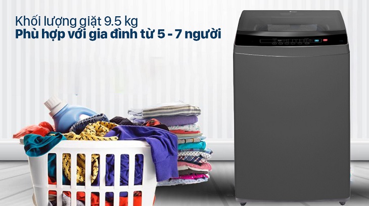 Máy giặt Casper Inverter 9.5 kg WT-95I68DGA có thiết kế cửa trên truyền thống