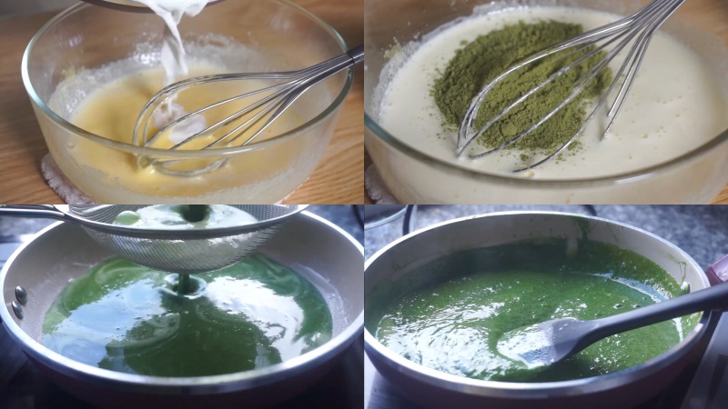 Trộn và nấu hỗn hợp trà xanh