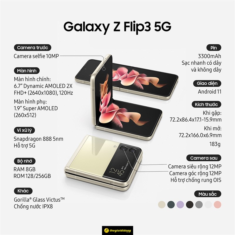 Galaxy Z Flip3 ra mắt: Nâng cấp toàn diện, có chống nước, giá quá tốt
