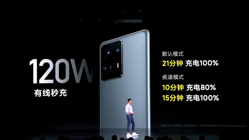 Xiaomi Mi MIX 4 được trang bị sạc siêu nhanh 120 W. Nguồn: Xiaomi.