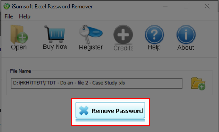 Nhấn Remove Password