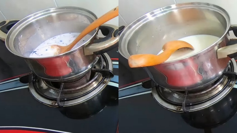 Đun hỗn hợp kem