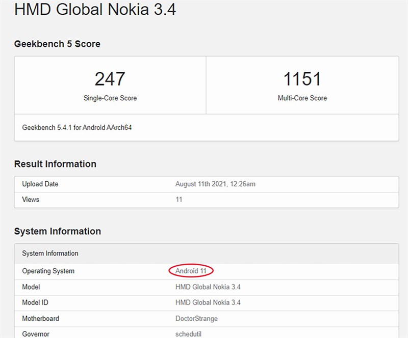 Nokia 3.4 tiếp tục được phát hiện chạy Android 11