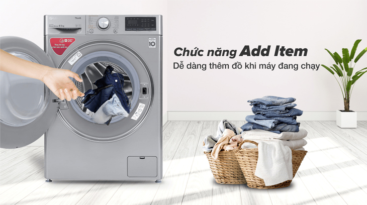 Linh hoạt cho thêm quần áo vào khi máy đang giặt với tính năng Add Item
