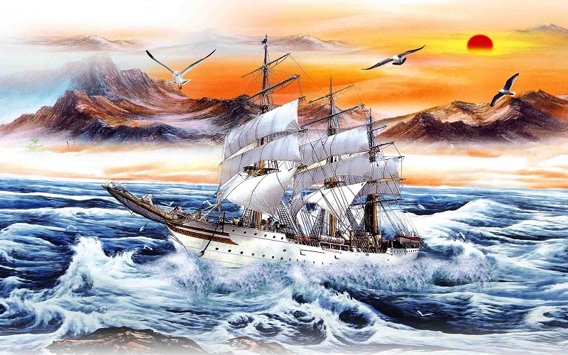 Tranh thuyền - thuận buồm xuôi gió