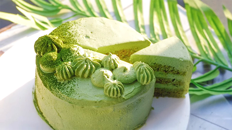 Bánh bông lan kem matcha vừa đẹp mắt, vừa cực kỳ thơm ngon