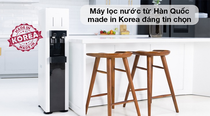 Thiết kế tủ đứng của Máy lọc nước RO nóng nguội lạnh Coway CHP-590R 4 lõi