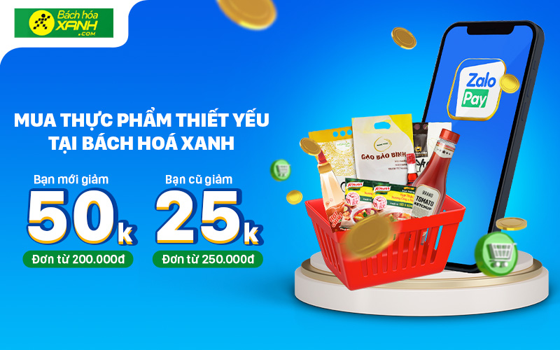 Mua sắm tại BHX online, thanh toán ZaloPay nhận nhiều ưu đãi