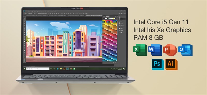 Cấu hình của Lenovo IdeaPad 3 có thể đáp ứng tốt nhu cầu văn phòng hoặc đồ họa cơ bản.