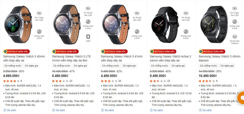 ó nên mua Galaxy Watch 3, Watch Active 2 với giá giảm cực sâu