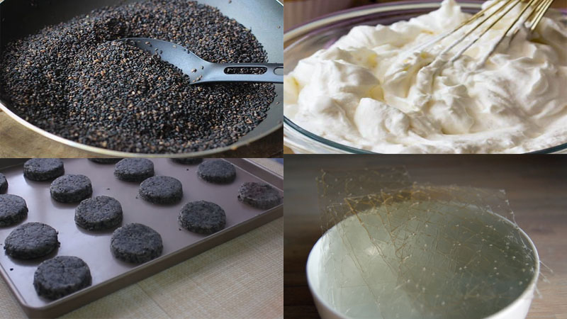 Một số nguyên liệu làm cheesecake mè đen