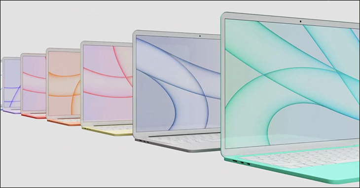 Macbook Air 2022 sẽ có diện mạo hoàn toàn mới, mỏng nhẹ và ấn tượng với 6 màu sắc đa dạng