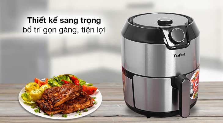 Nồi chiên không dầu Tefal EY201D15 6 lít sở hữu thiết kế sang trọng với vỏ bằng thép không gỉ chịu nhiệt tốt, thích hợp cho mọi gian bếp Nồi chiên không dầu Tefal EY201D15 6 lít sở hữu thiết kế sang trọng với vỏ bằng thép không gỉ chịu nhiệt tốt, thích hợp cho mọi gian bếp